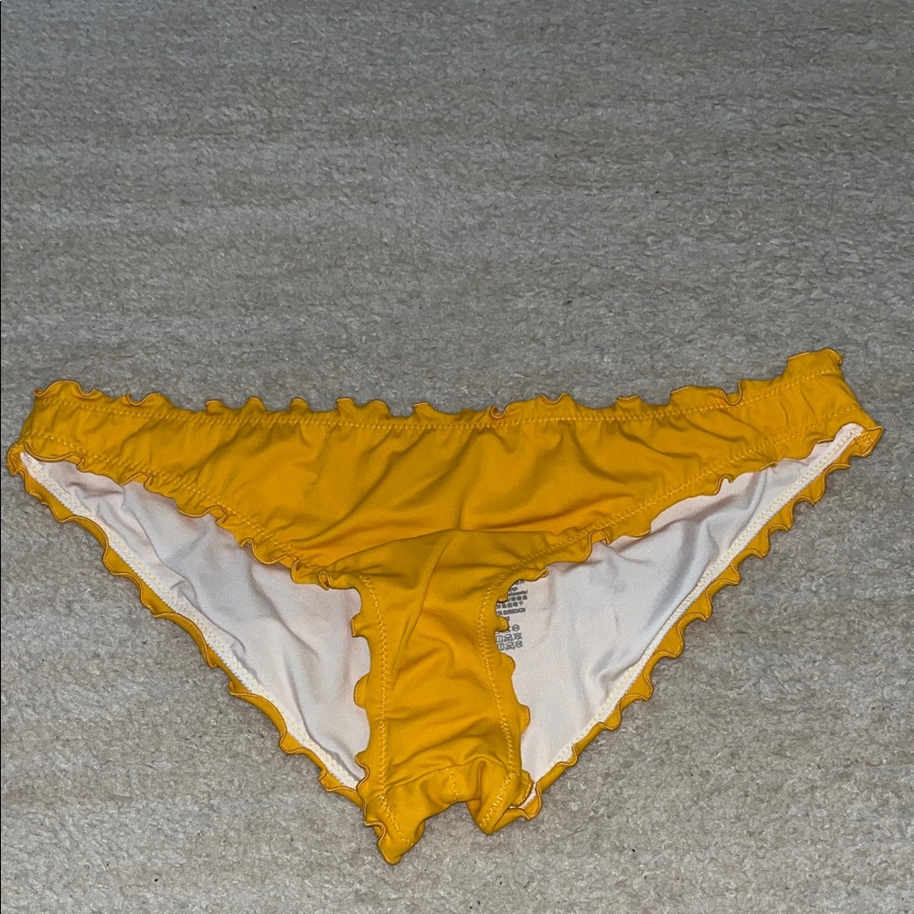 Victoria’s Secret Pink Golden Yellow Ruffled Mini Bikini Bottom